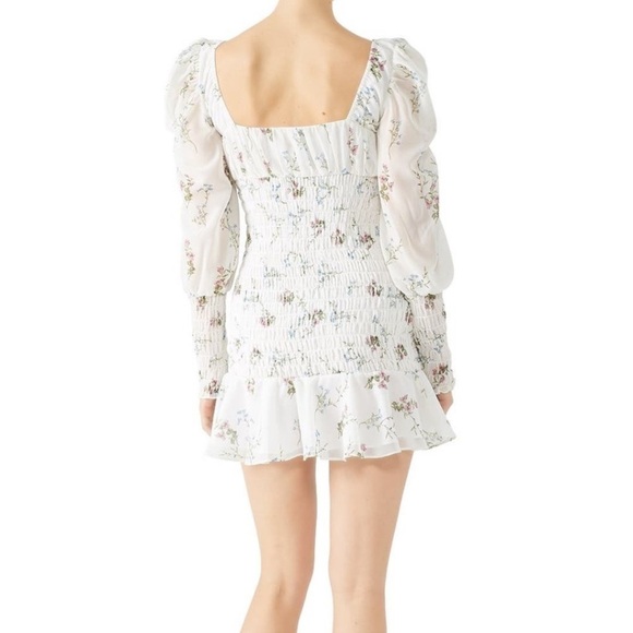 For Love & Lemons Dixon Mini Dress Size S Ivory Floral - Picture 9 of 9
